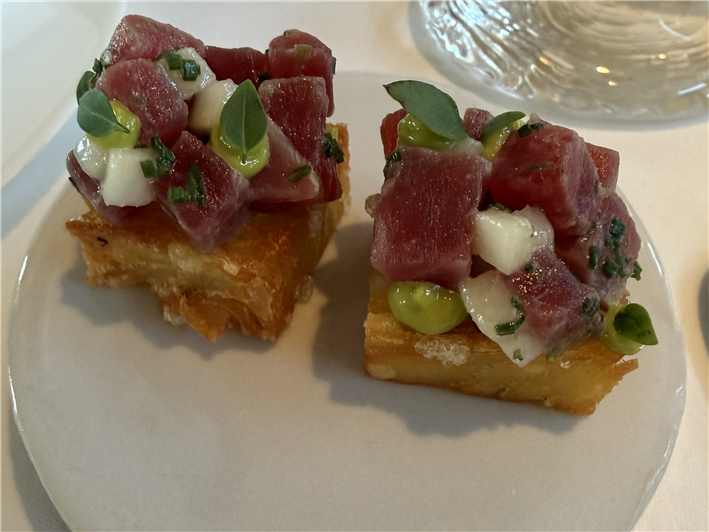 tuna and potato canape